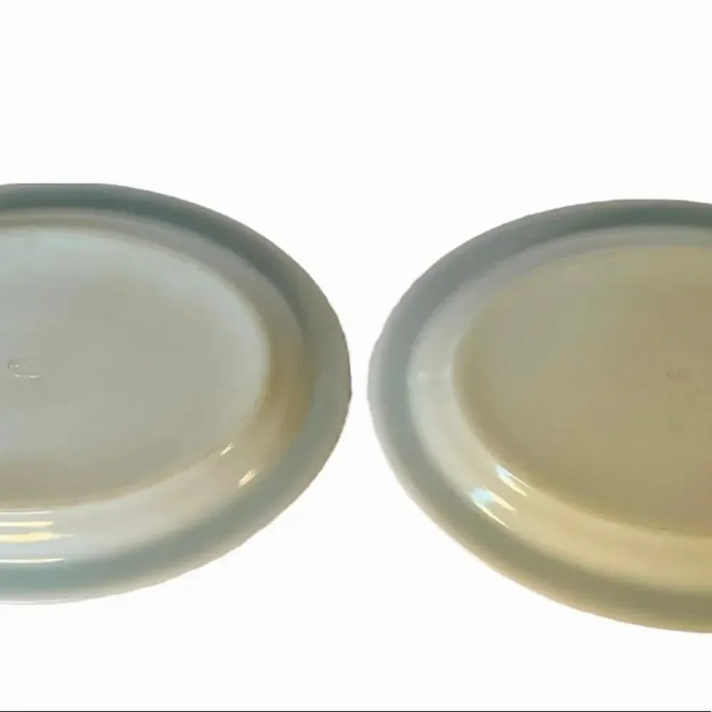 Vintage Pyrex Tableware Green Laurel Leaf Oval Double Tough Plastic Platter GVC.